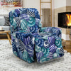 Navy Snail Pattern Print Recliner Cover-grizzshop