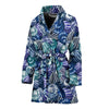 Navy Snail Pattern Print Women Long Robe-grizzshop