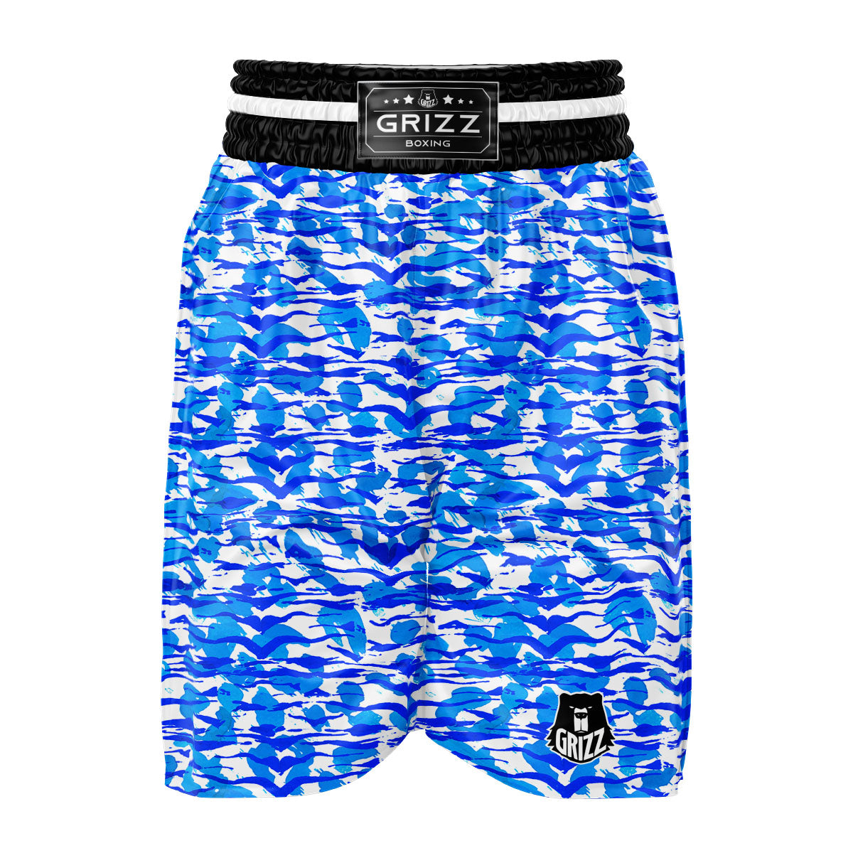 Navy Tiger Stripe Camouflage Seamless Print Pattern Boxing Shorts