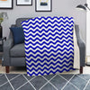 Navy Wave Striped Print Blanket-grizzshop