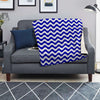 Navy Wave Striped Print Blanket-grizzshop