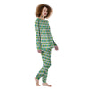 Navy White And Green Argyle Print Pattern Women's Pajamas-grizzshop