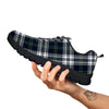 Navy White And Green Plaid Print Pattern Black Sneaker-grizzshop