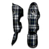 Navy White And Green Plaid Print Pattern Muay Thai Shin Guards-grizzshop