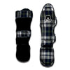 Navy White And Green Plaid Print Pattern Muay Thai Shin Guards-grizzshop