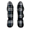 Navy White And Green Plaid Print Pattern Muay Thai Shin Guards-grizzshop