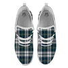 Navy White And Green Plaid Print Pattern White Athletic Shoes-grizzshop