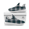 Navy White And Green Plaid Print Pattern White Athletic Shoes-grizzshop