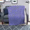 Navy Zigzag Print Pattern Blanket-grizzshop