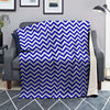 Navy Zigzag Print Pattern Blanket-grizzshop