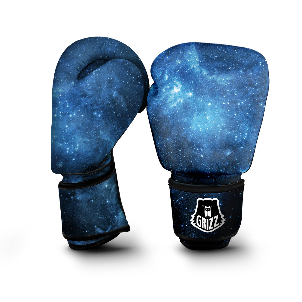 Nebula Galaxy Space Blue Light Print Boxing Gloves-grizzshop