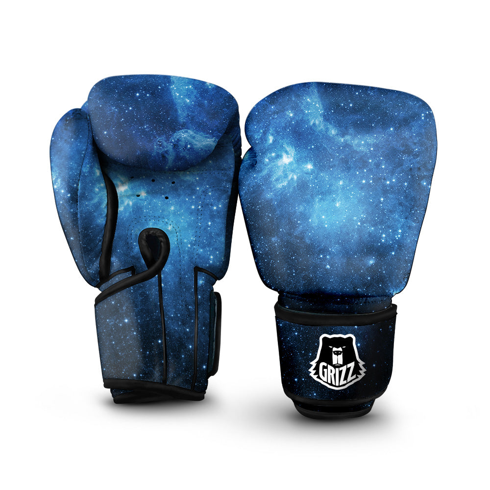 Nebula Galaxy Space Blue Light Print Boxing Gloves-grizzshop