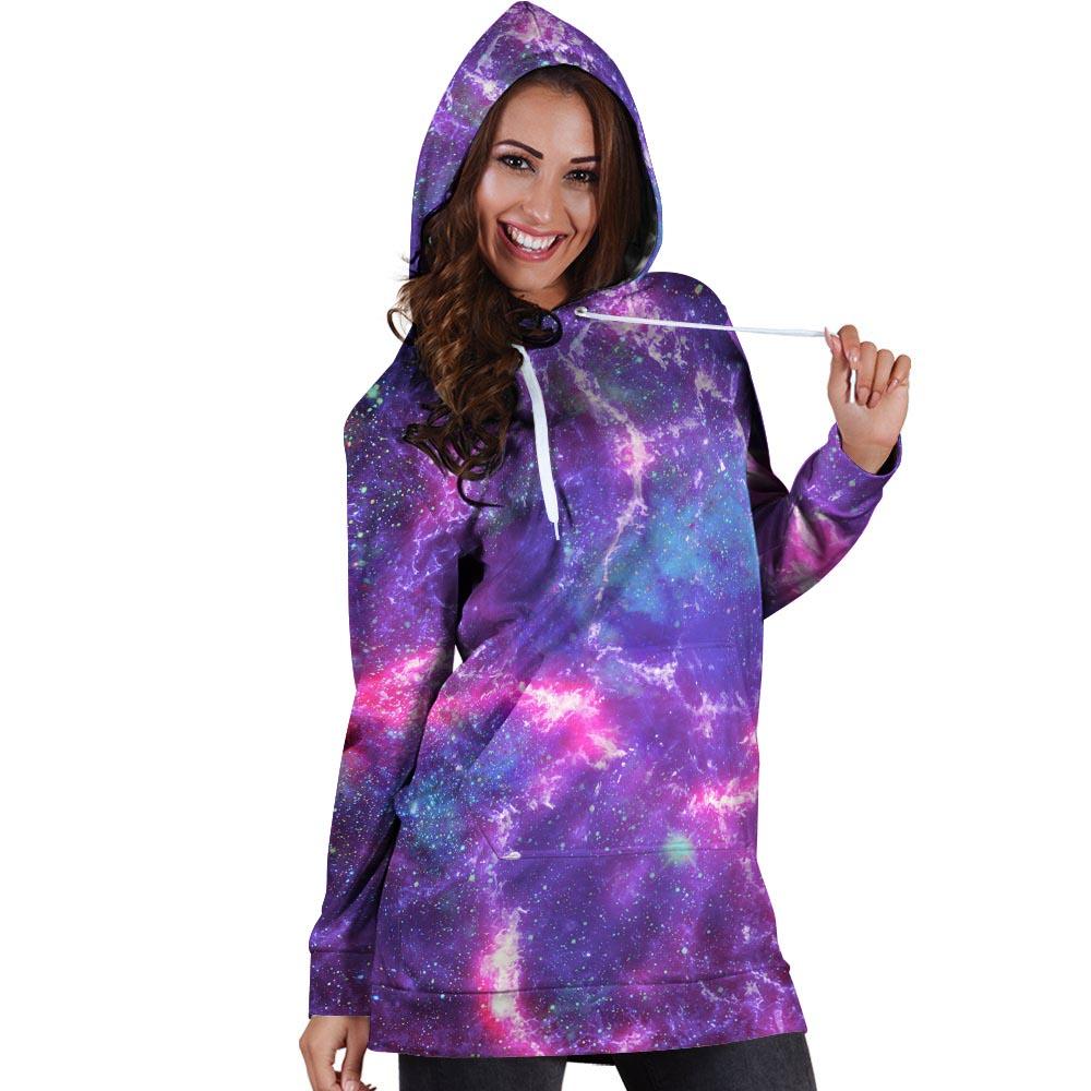 Nebula Galaxy Space Hoodie Dress-grizzshop