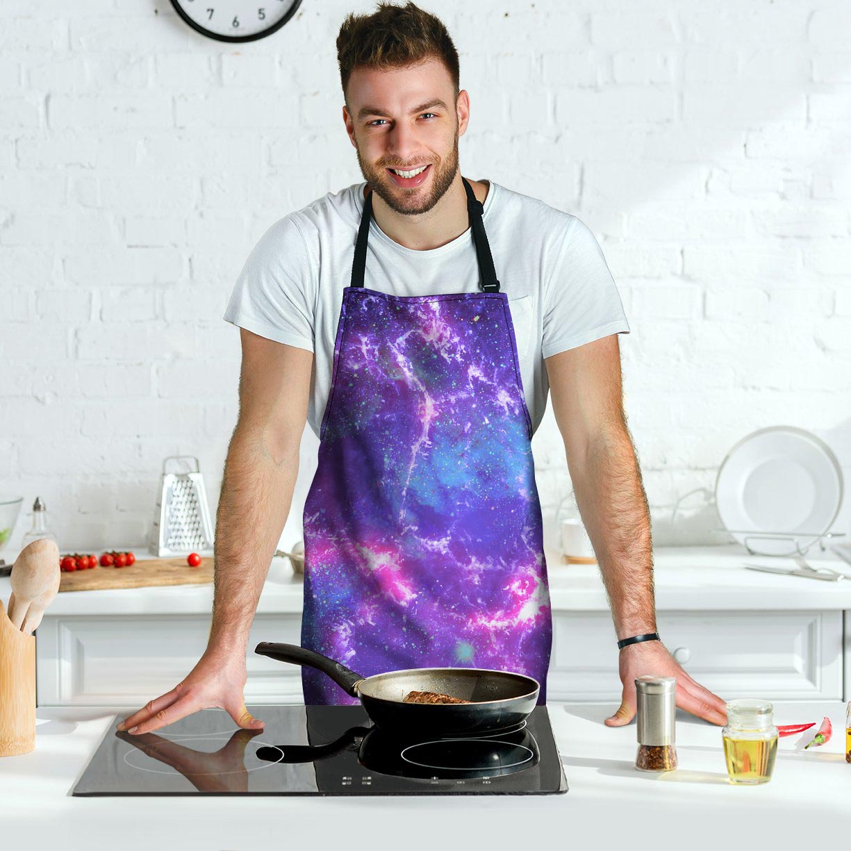 Nebula Galaxy Space Men's Apron-grizzshop