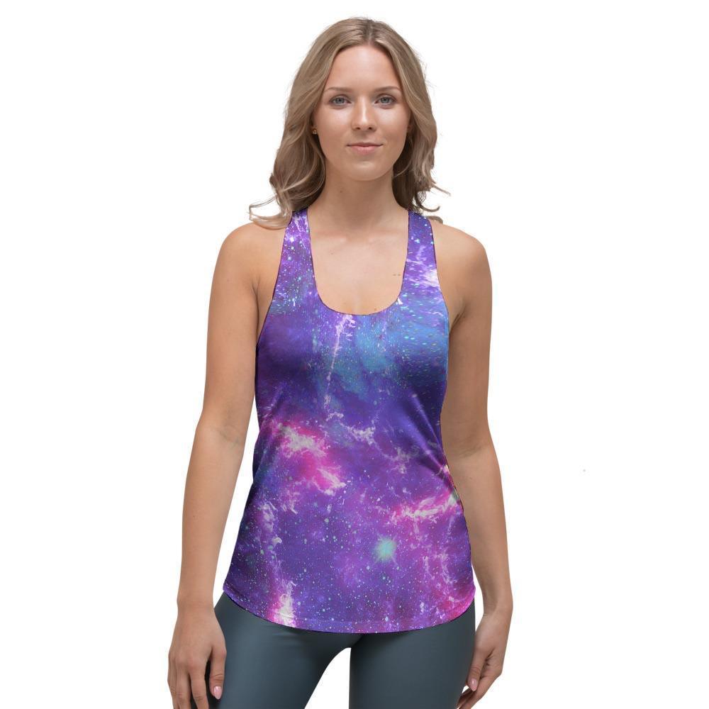 Nebula Galaxy Space Women's Racerback Tank Top-grizzshop