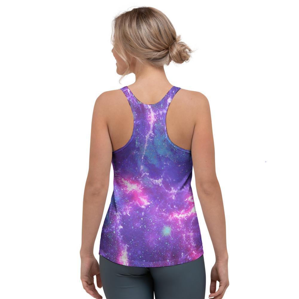 Nebula Galaxy Space Women's Racerback Tank Top-grizzshop