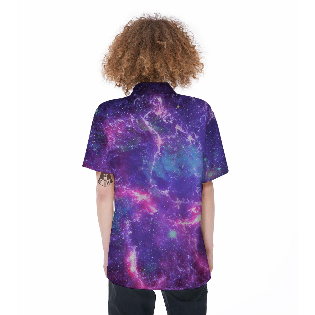 Nebula Galaxy Space Women's Short Sleeve Shirts-grizzshop