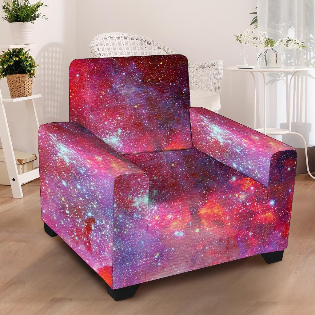 Nebula Red Galaxy Space Armchair Cover-grizzshop