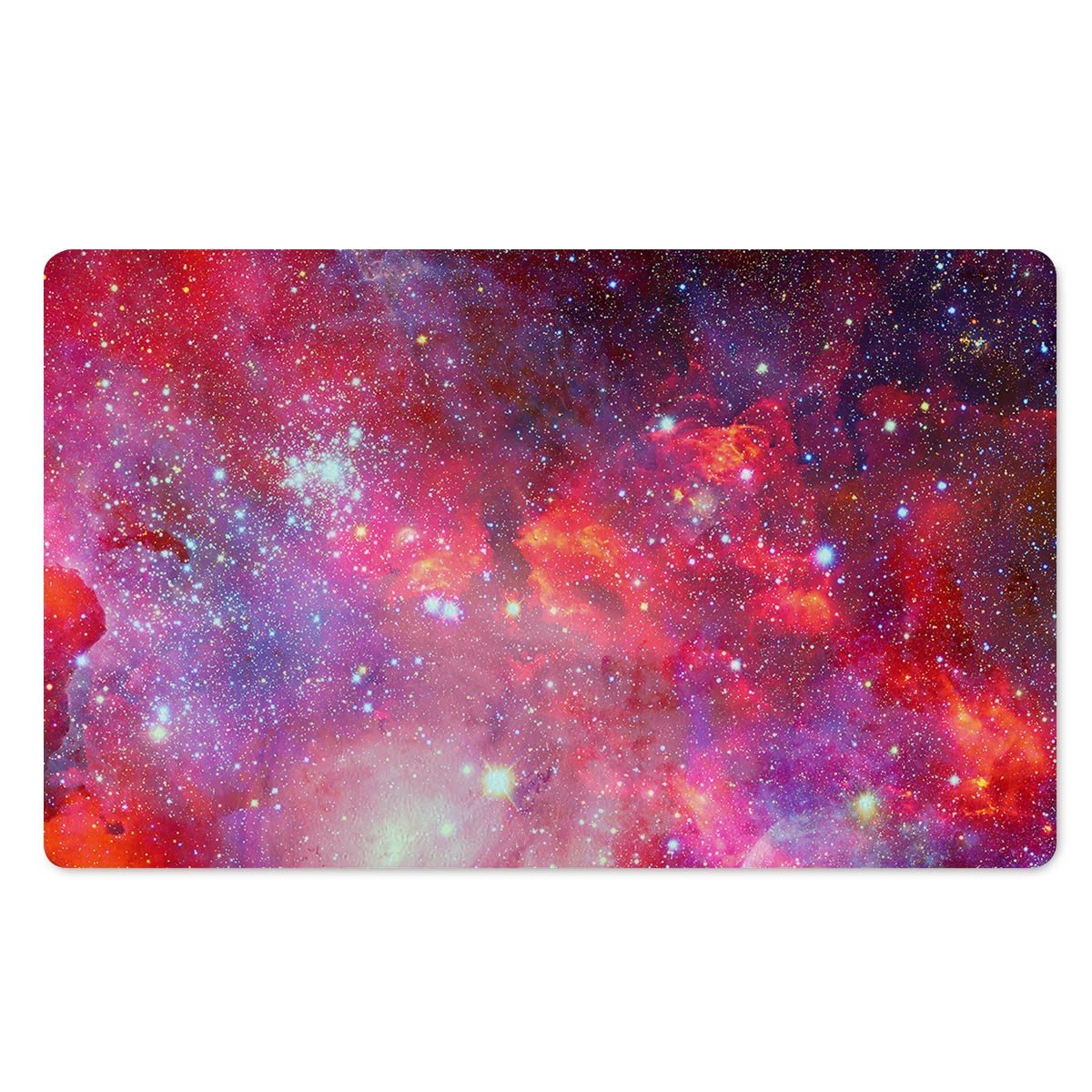 Nebula Red Galaxy Space Door Mat-grizzshop