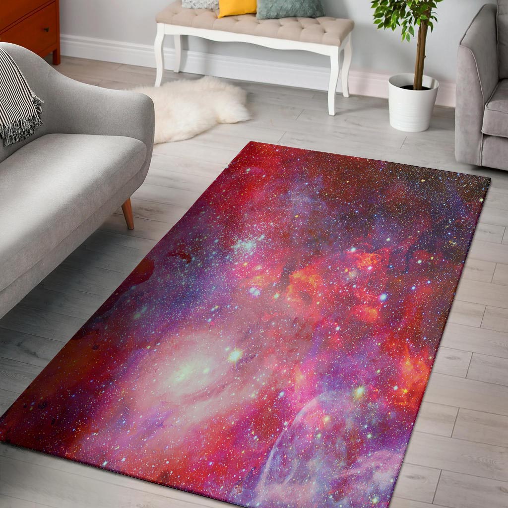 Nebula Red Galaxy Space Floor Mat-grizzshop