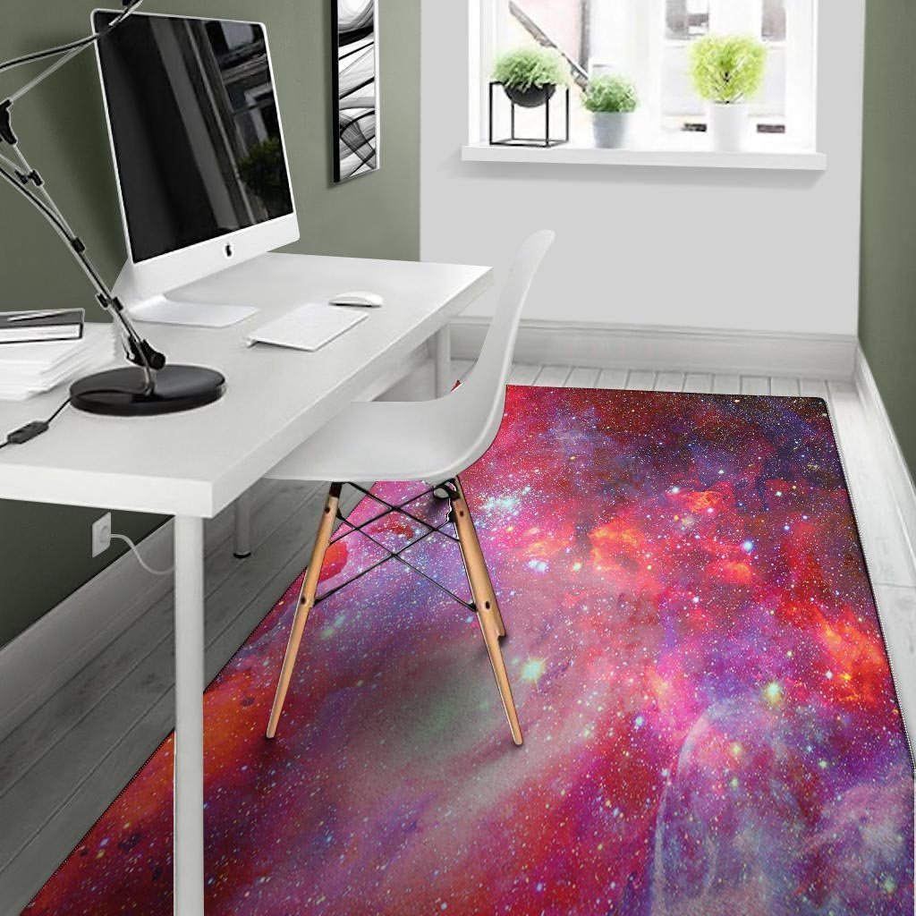 Nebula Red Galaxy Space Floor Mat-grizzshop