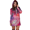 Nebula Red Galaxy Space Hoodie Dress-grizzshop