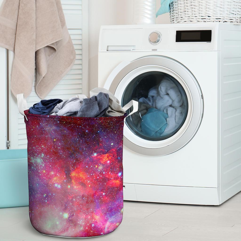 Nebula Red Galaxy Space Laundry Basket-grizzshop