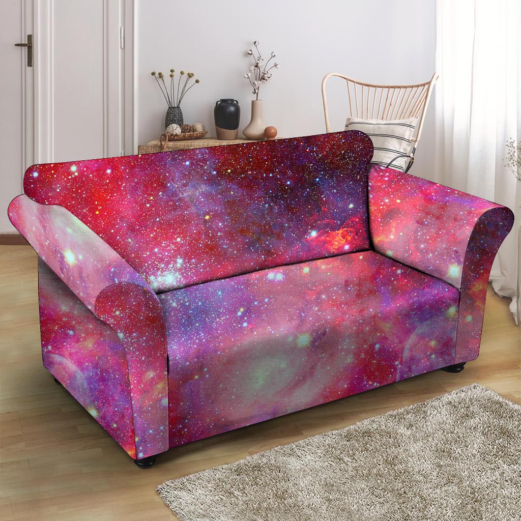 Nebula Red Galaxy Space Loveseat Cover-grizzshop