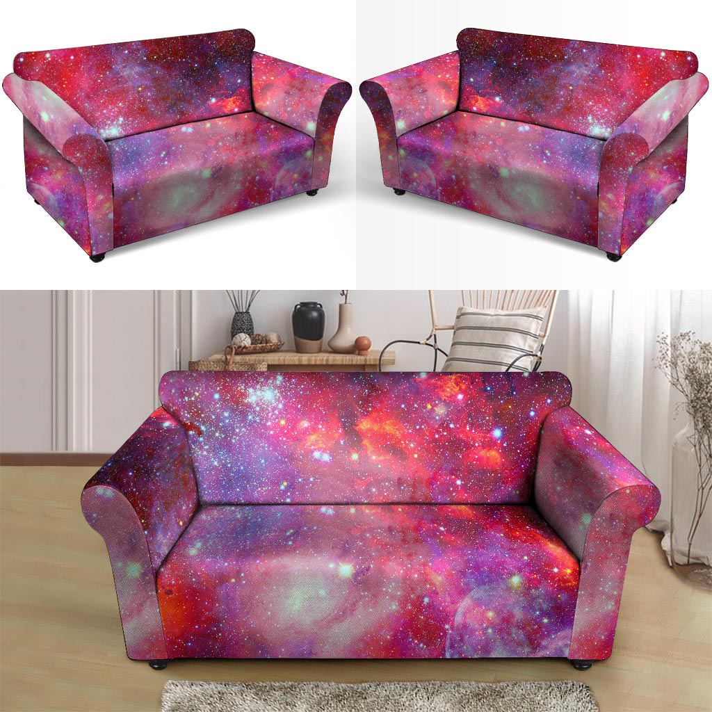 Nebula Red Galaxy Space Loveseat Cover-grizzshop