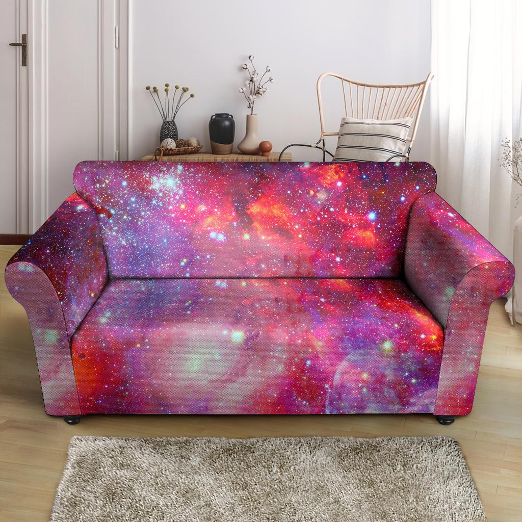 Nebula Red Galaxy Space Loveseat Cover-grizzshop