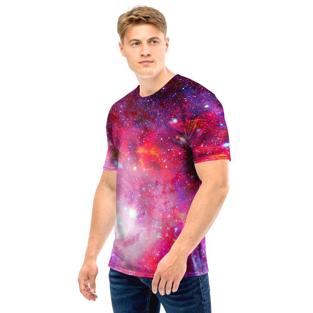 Nebula Red Galaxy Space Men T Shirt-grizzshop