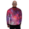 Nebula Red Galaxy Space Men's Bomber Jacket-grizzshop