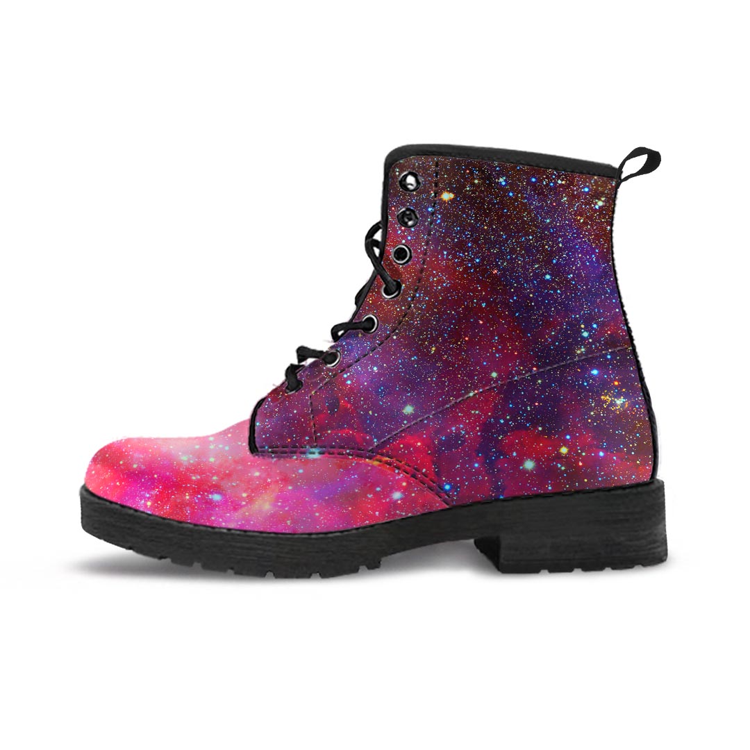 Nebula Red Galaxy Space Men's Boots-grizzshop