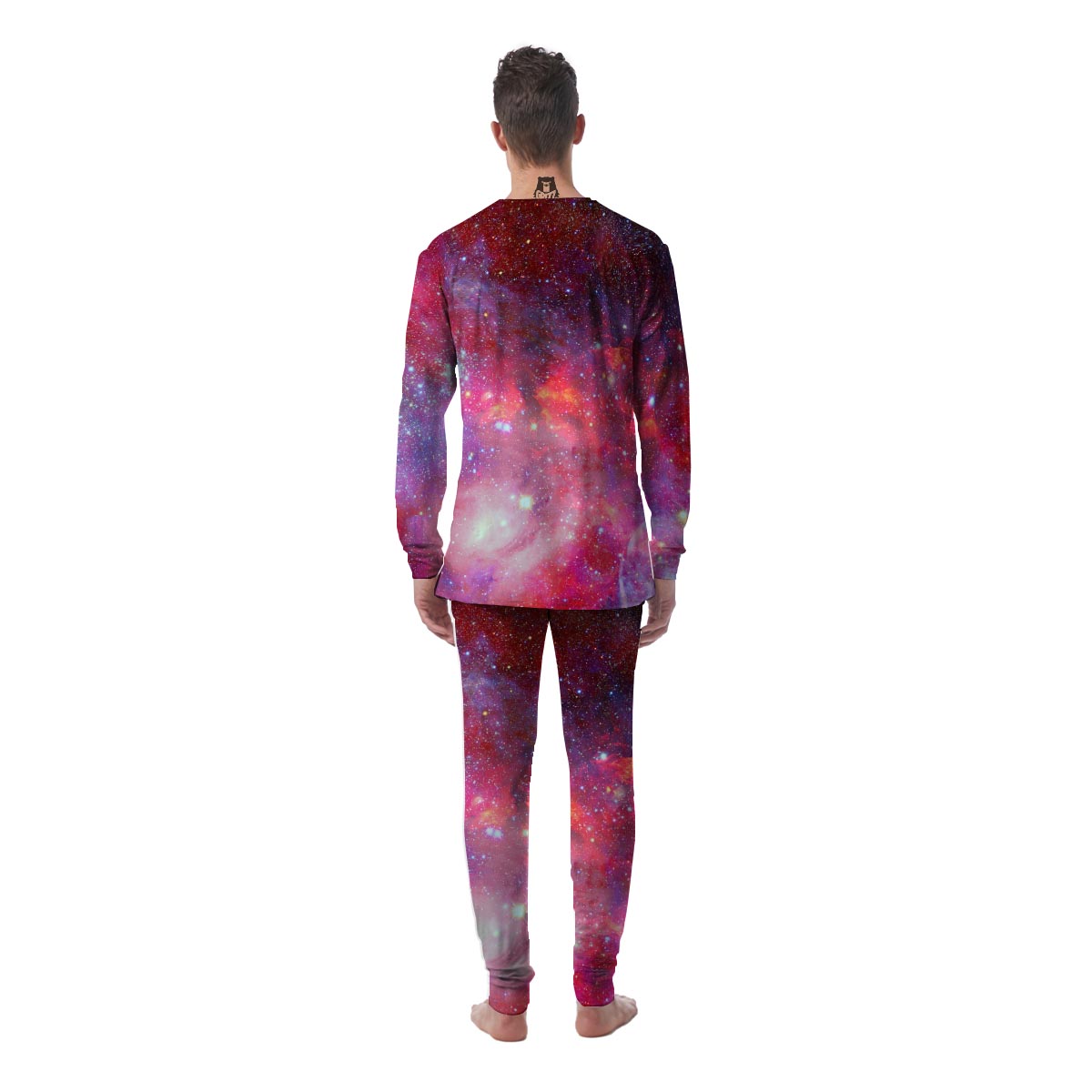 Nebula Red Galaxy Space Men's Pajamas-grizzshop