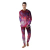 Nebula Red Galaxy Space Men's Pajamas-grizzshop