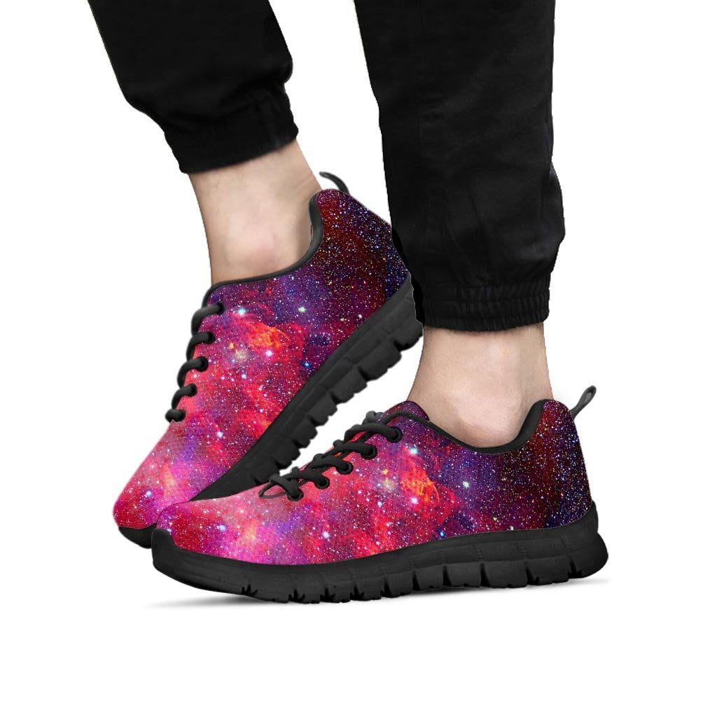 Nebula Red Galaxy Space Men's Sneakers-grizzshop