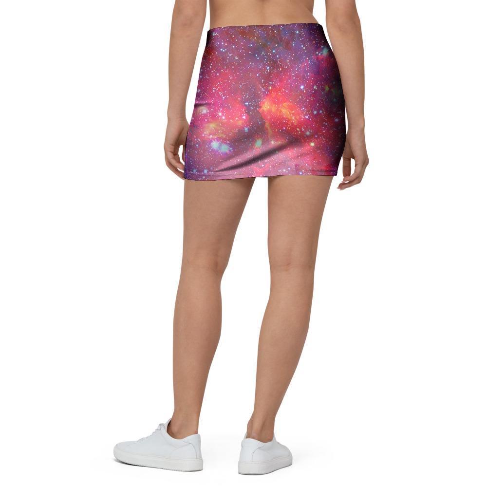 Nebula Red Galaxy Space Mini Skirt-grizzshop