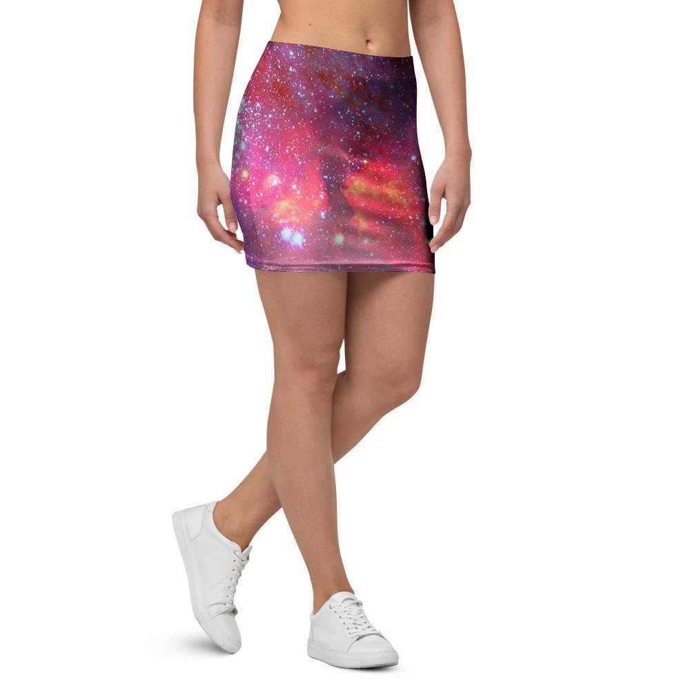 Nebula Red Galaxy Space Mini Skirt-grizzshop