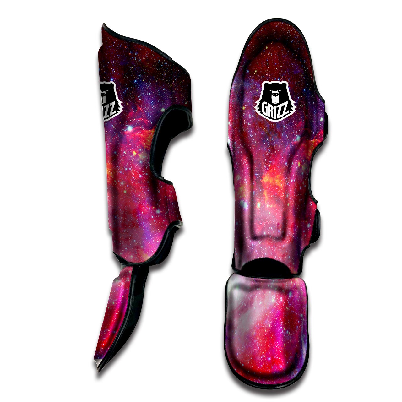 Nebula Red Galaxy Space Muay Thai Shin Guard-grizzshop