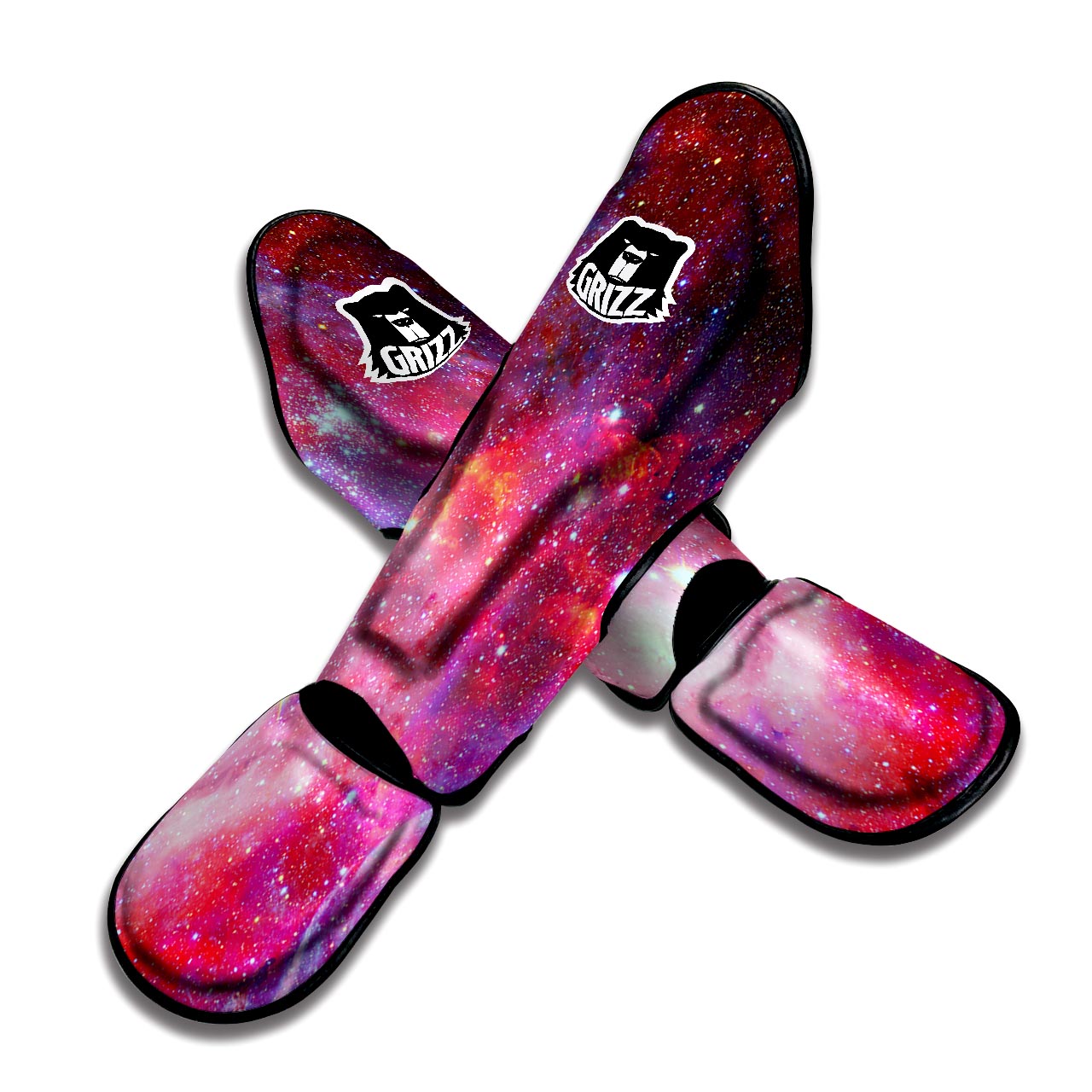 Nebula Red Galaxy Space Muay Thai Shin Guard-grizzshop