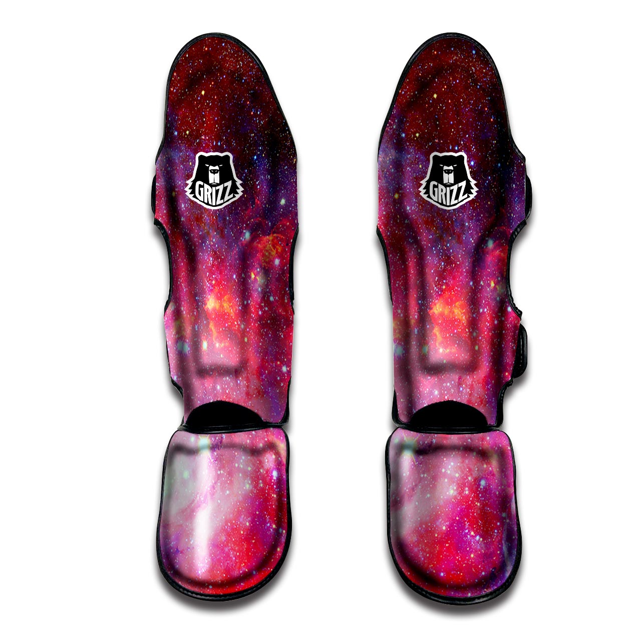 Nebula Red Galaxy Space Muay Thai Shin Guard-grizzshop