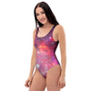 Nebula Red Galaxy Space One Piece Swimsuite-grizzshop