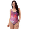 Nebula Red Galaxy Space One Piece Swimsuite-grizzshop