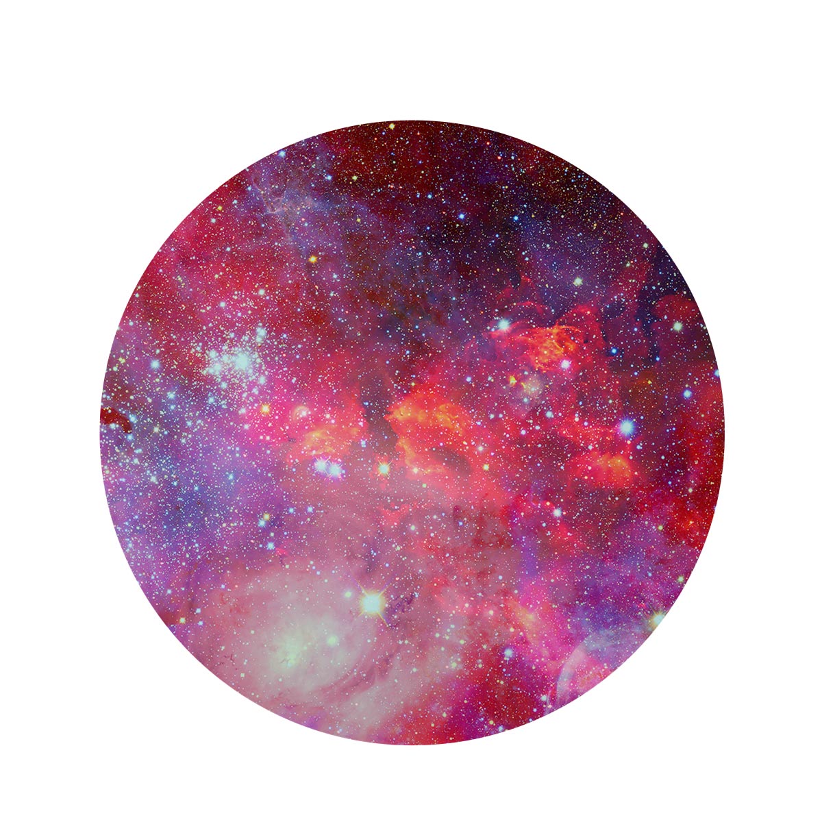 Nebula Red Galaxy Space Round Rug-grizzshop