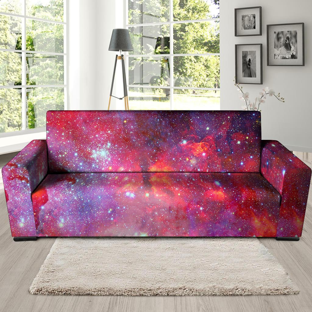 Nebula Red Galaxy Space Sofa Cover-grizzshop