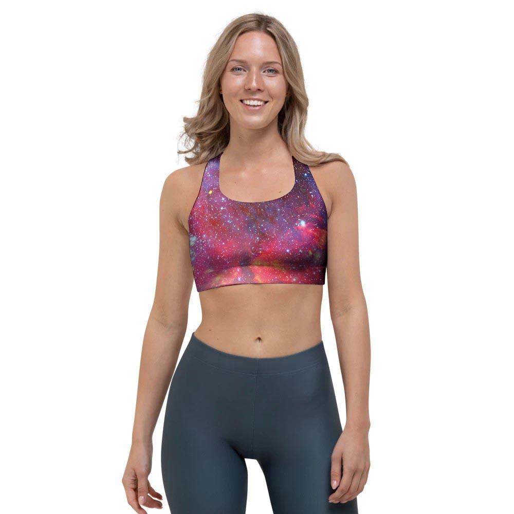 Nebula Red Galaxy Space Sports Bra-grizzshop