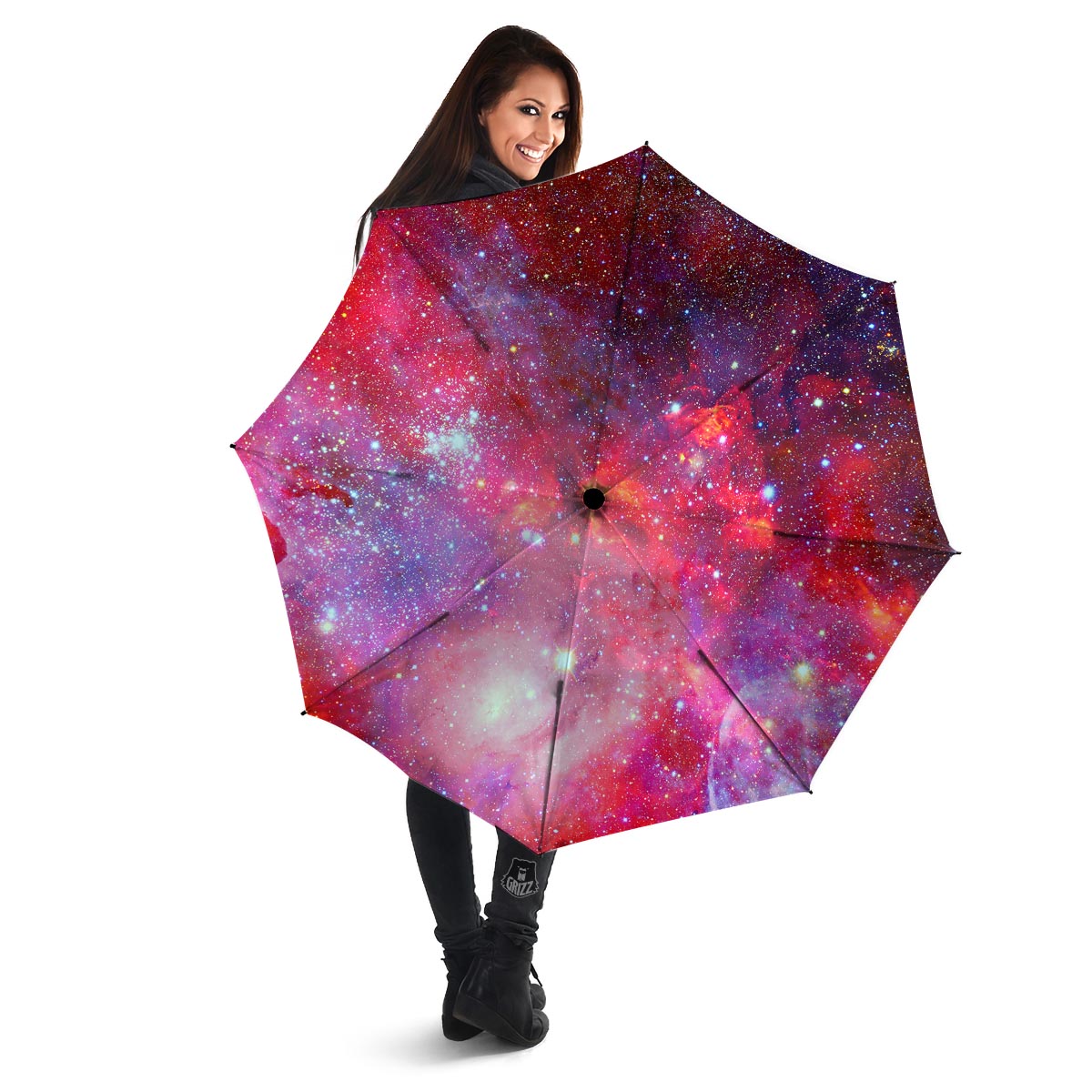 Nebula Red Galaxy Space Umbrella-grizzshop