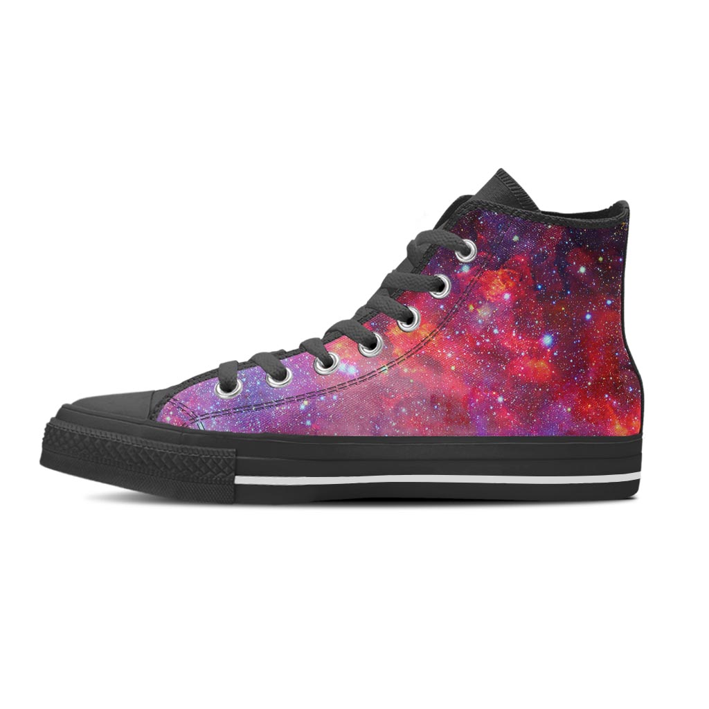 Nebula Red Galaxy Space Women's High Top Shoes-grizzshop