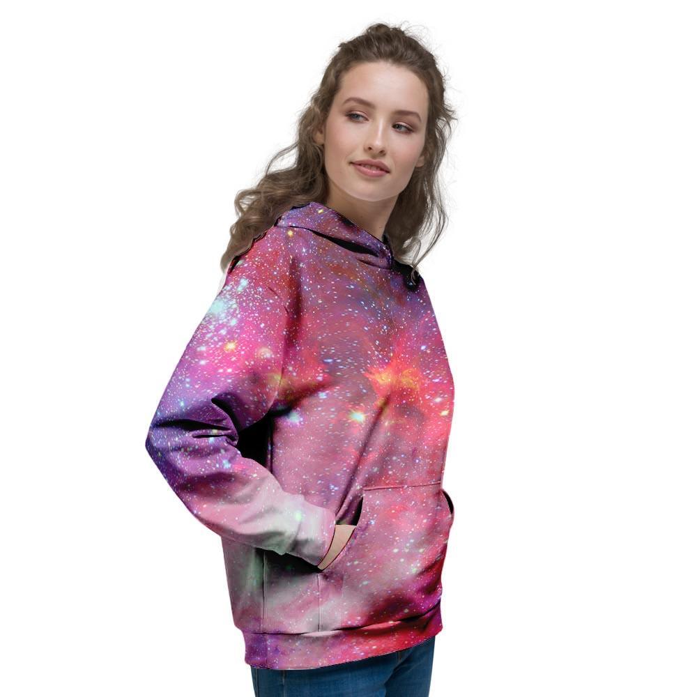 Nebula Red Galaxy Space Women's Hoodie-grizzshop