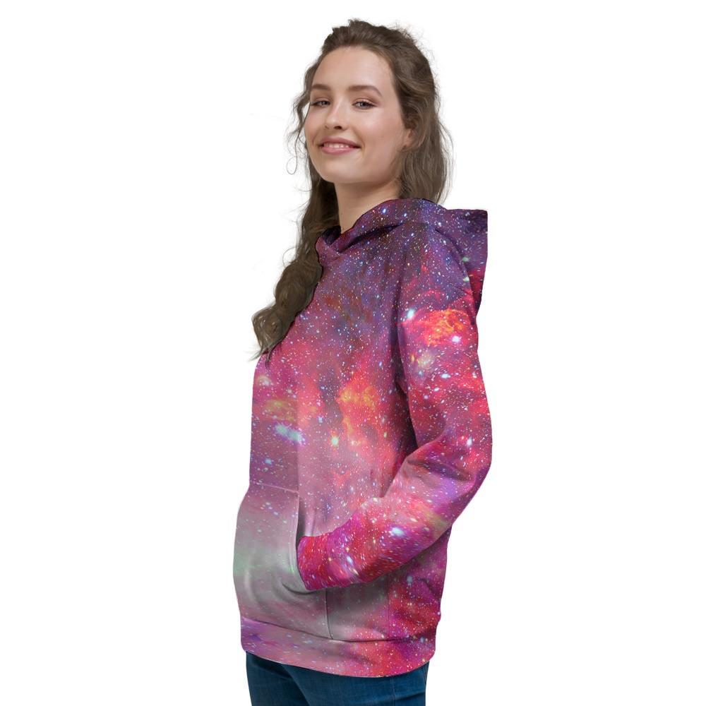 Nebula Red Galaxy Space Women's Hoodie-grizzshop